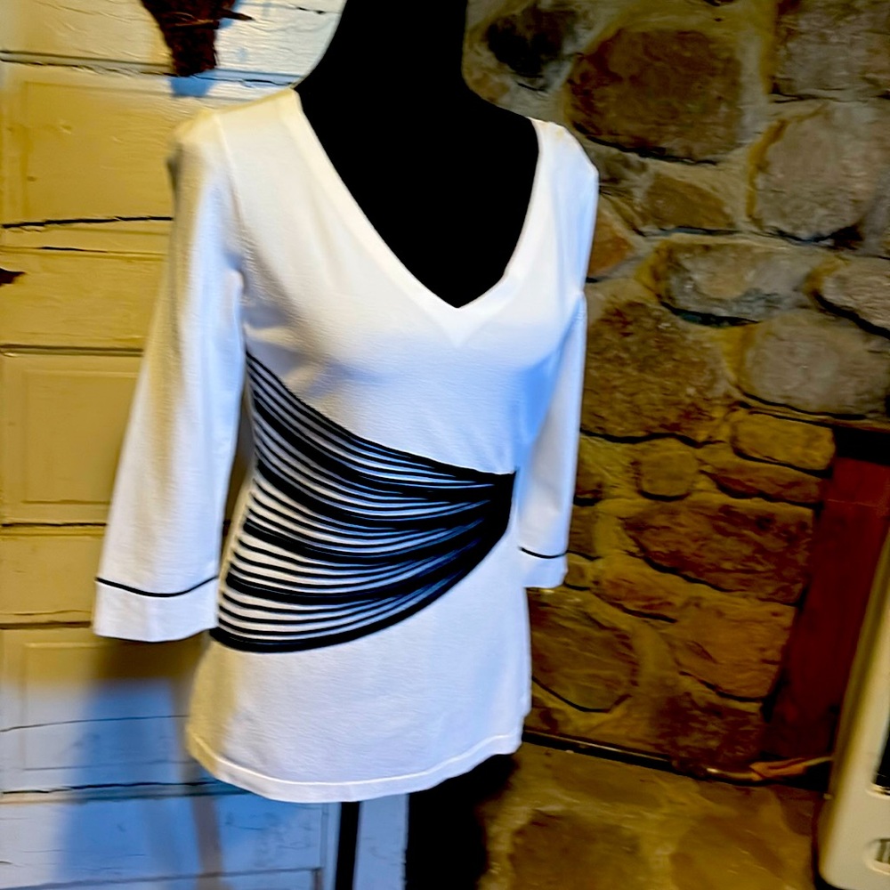 White Italian knit top